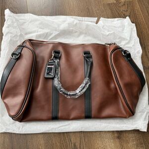 Brown Leather Men's Duffle Bag